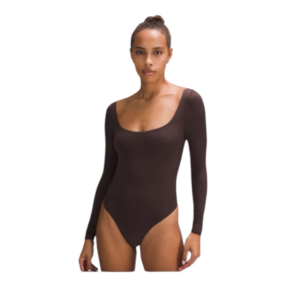 Lululemon Wundermost Nulu Square-Neck Long-Sleeve Bodysuit Espresso XL NWT